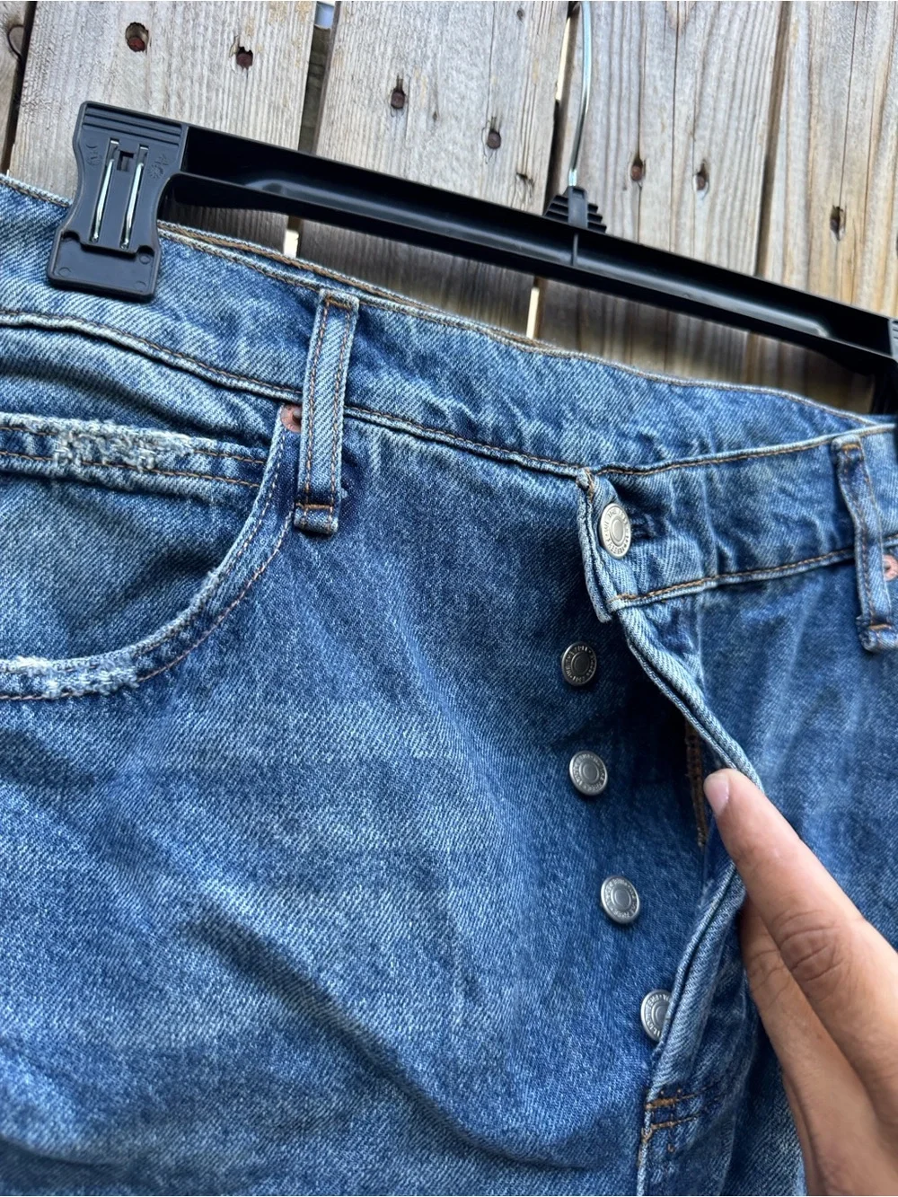 We The Free boomerang long denim short